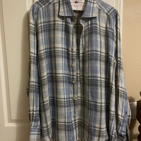 Long sleeve mens flannel collared button up shirt 👔 - Picture 4 of 4